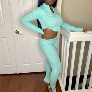 2 Piece Split Leg Pants Set